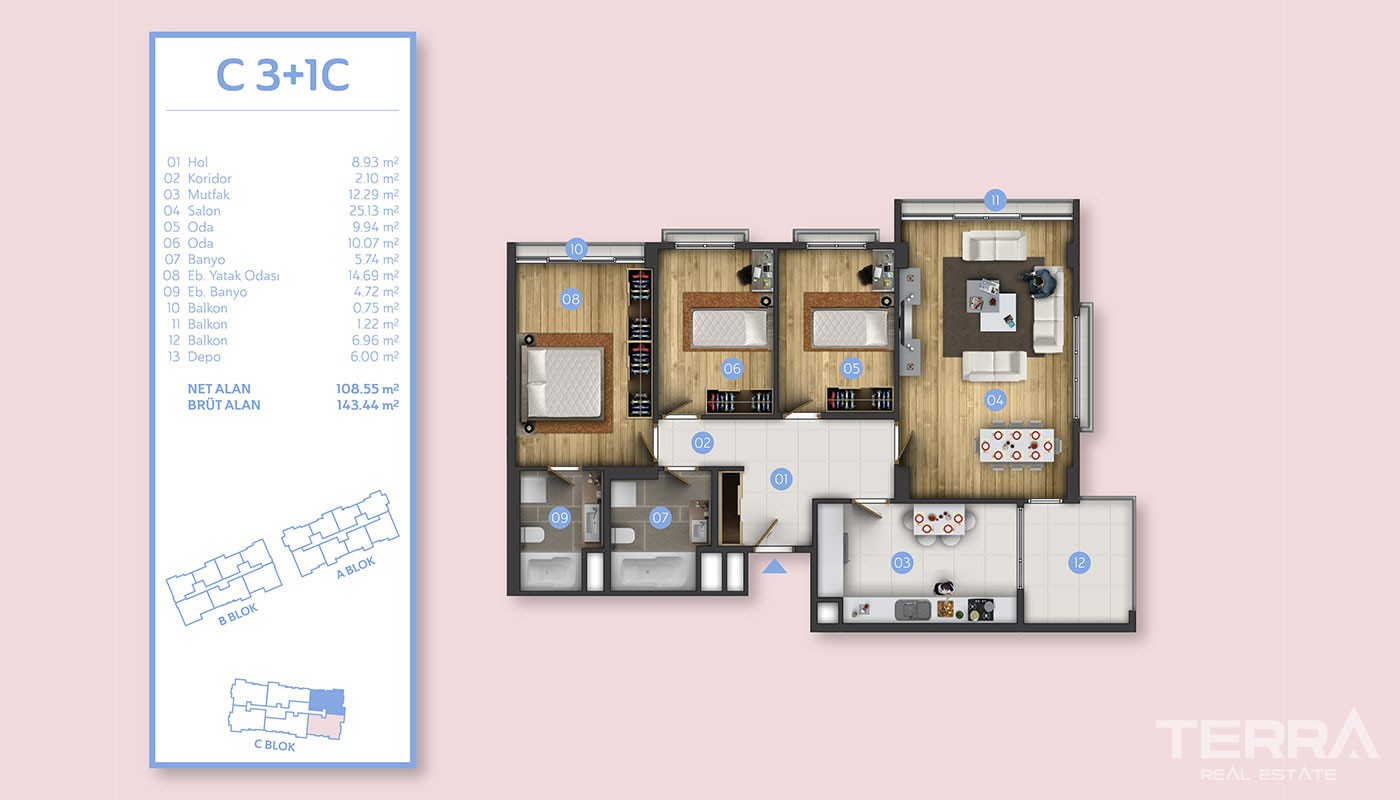 Sea View Istanbul Apartments for Sale in Mimaroba Büyükçekmece - 31250
