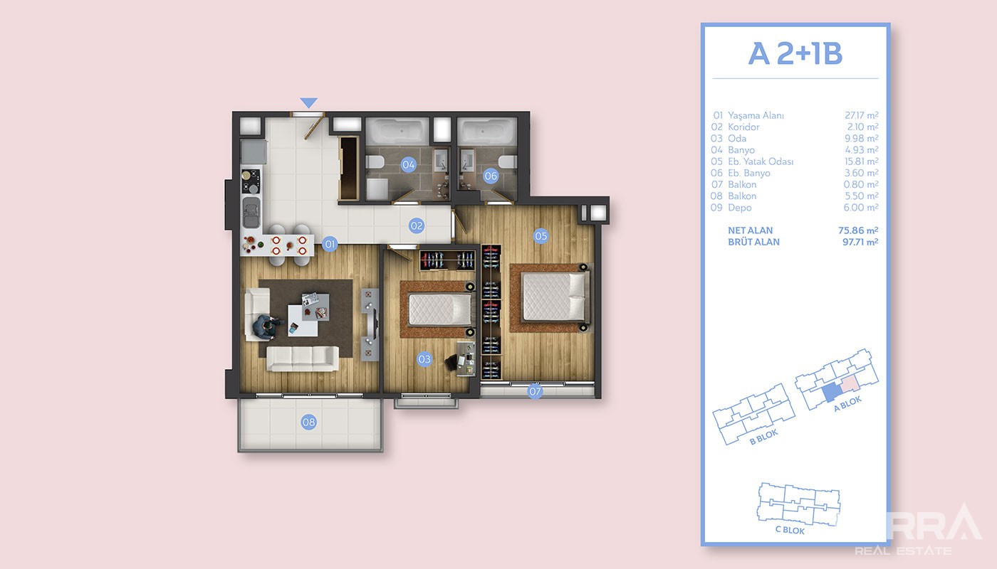 Sea View Istanbul Apartments for Sale in Mimaroba Büyükçekmece - 31253