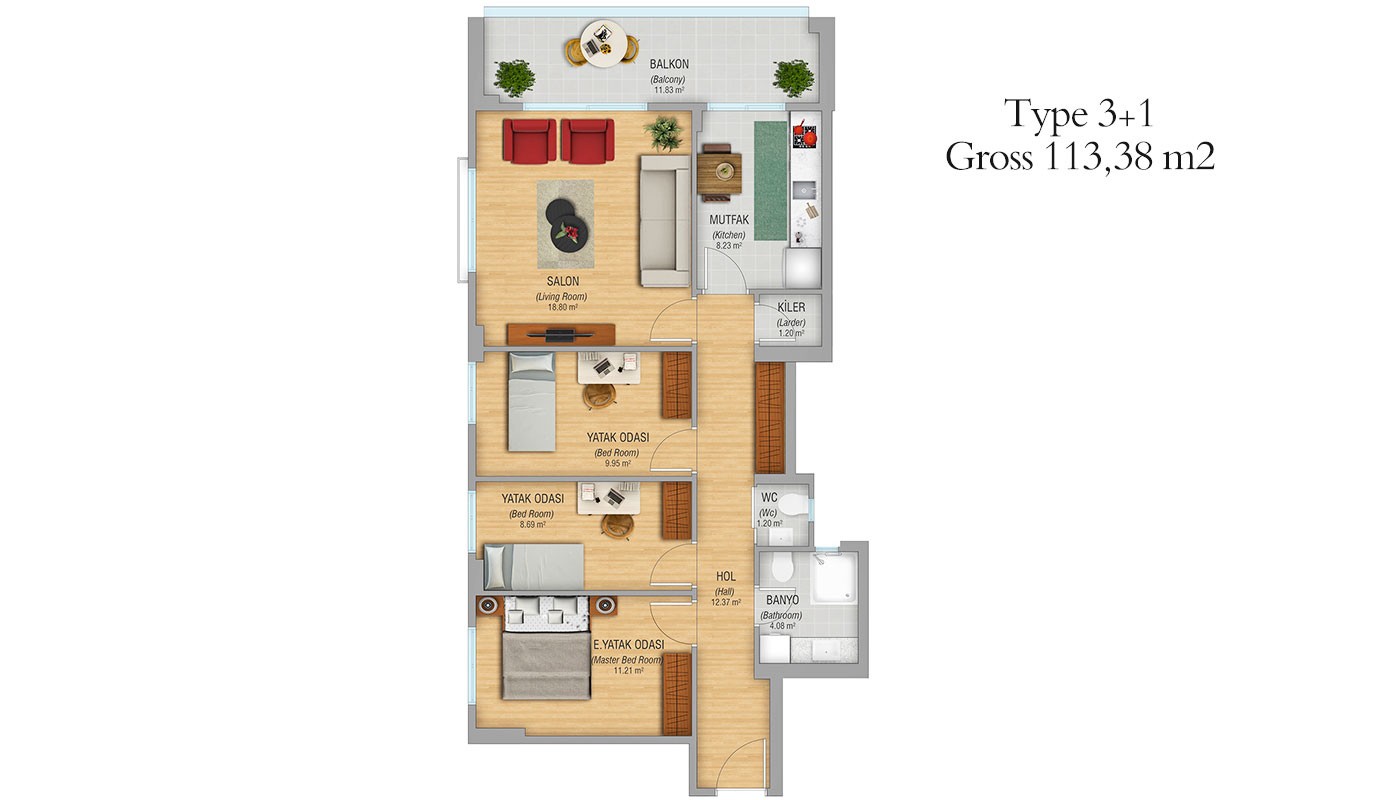 Küçükçekmece Lake View Apartments for Sale in Istanbul near E-5 Road - 31453