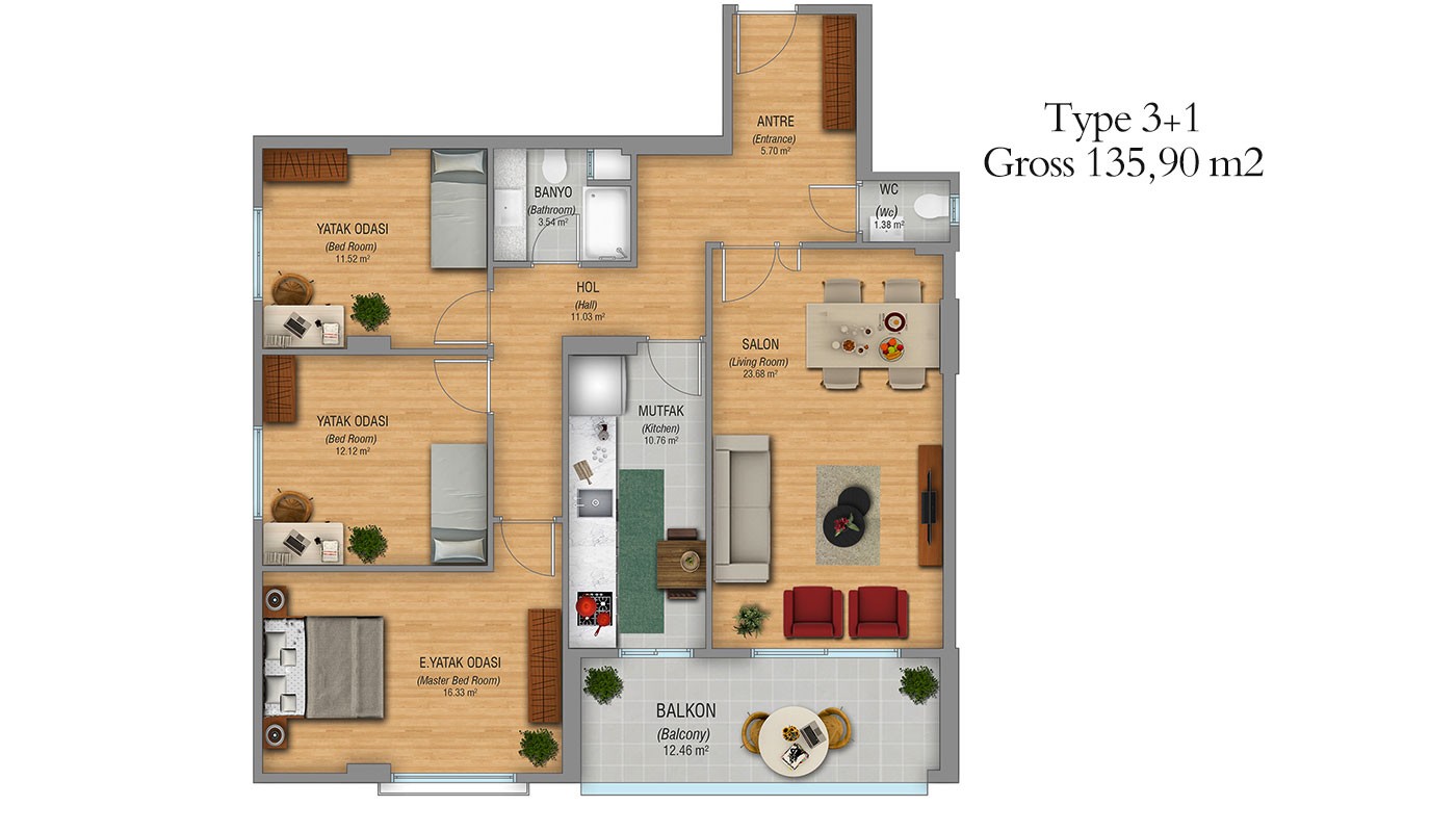 Küçükçekmece Lake View Apartments for Sale in Istanbul near E-5 Road - 31454