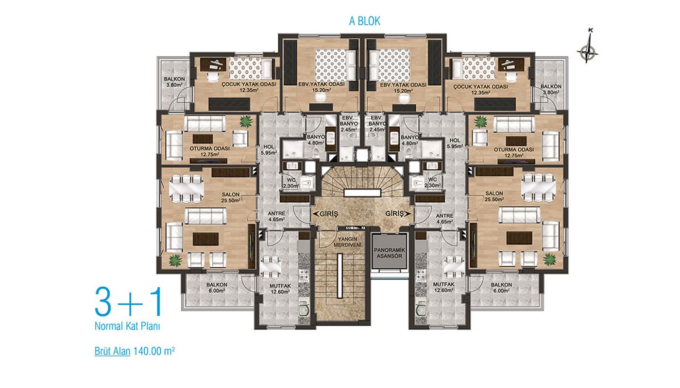 Family-concept Apartments in Antalya Kepez Surrounded by Amenities - 31483