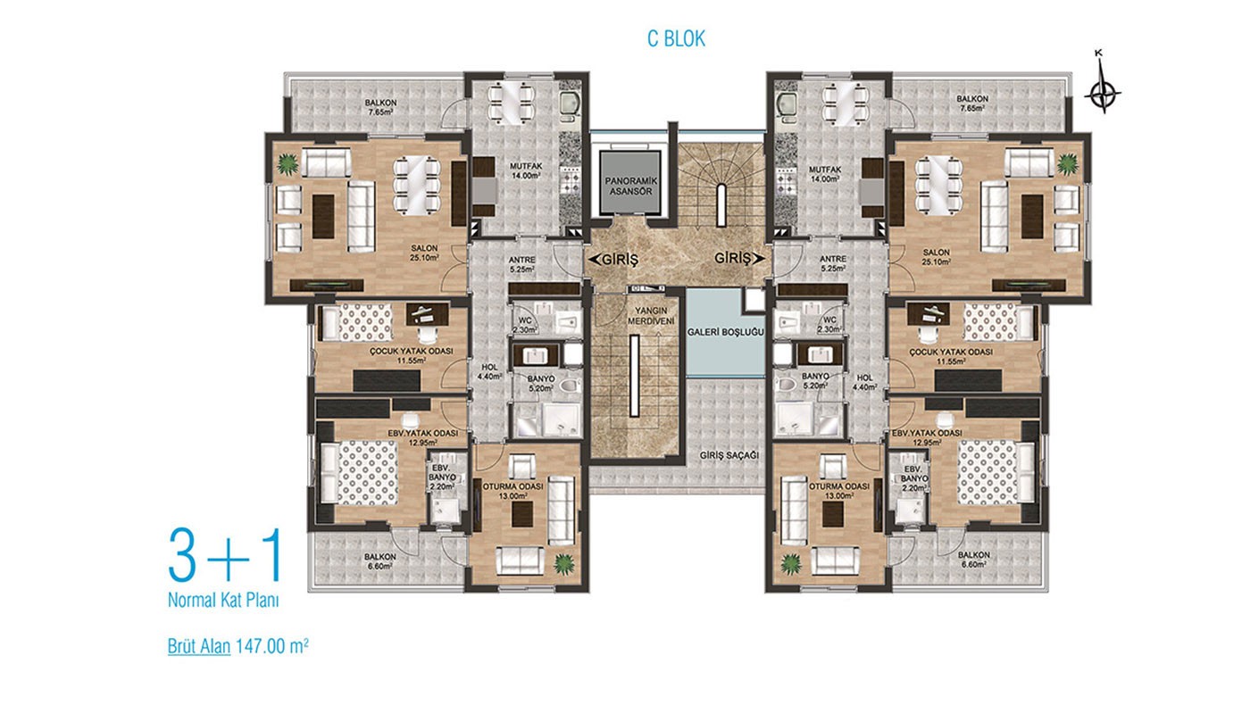 Family-concept Apartments in Antalya Kepez Surrounded by Amenities - 31484