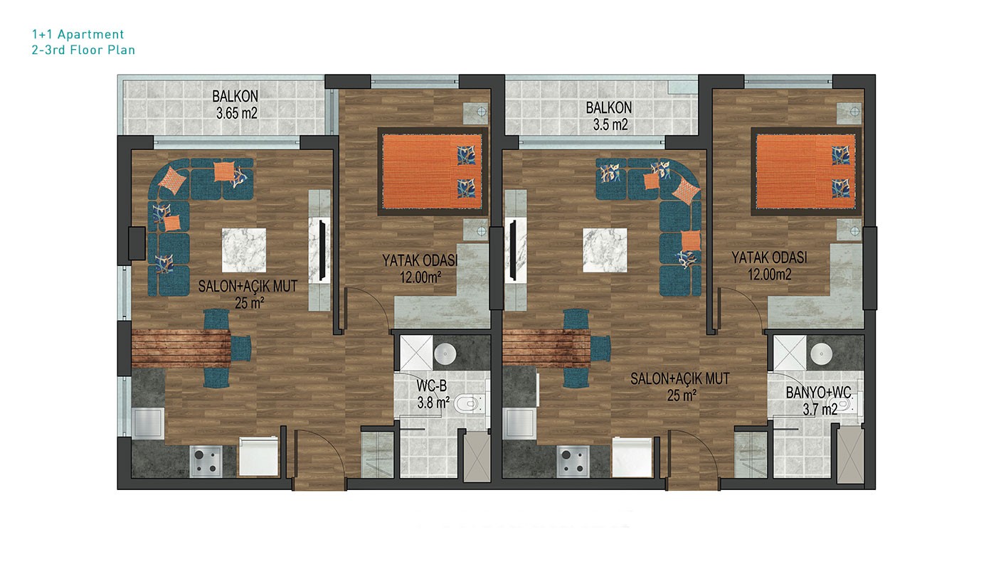 New Antalya Apartments in Premium Park Residence, Konyaaltı - 31689