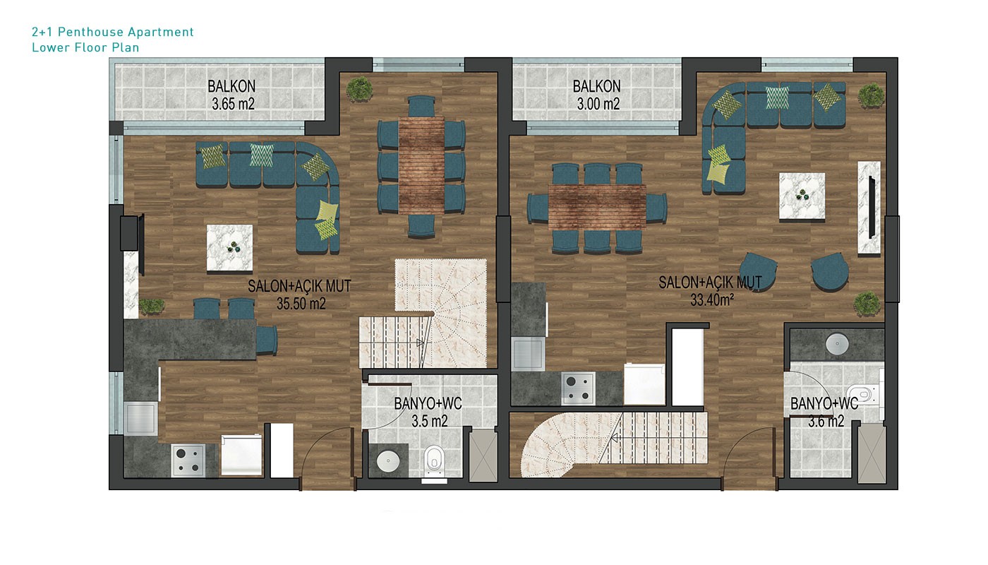 New Antalya Apartments in Premium Park Residence, Konyaaltı - 31692