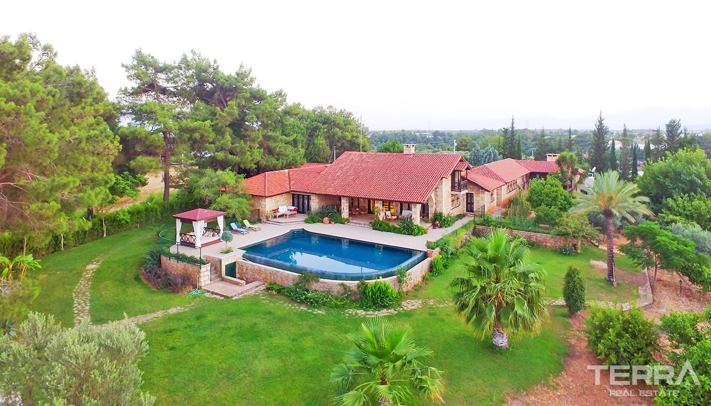 Exclusive Stone House for Sale in Antalya Aksu with Large Farming Plot - 31716