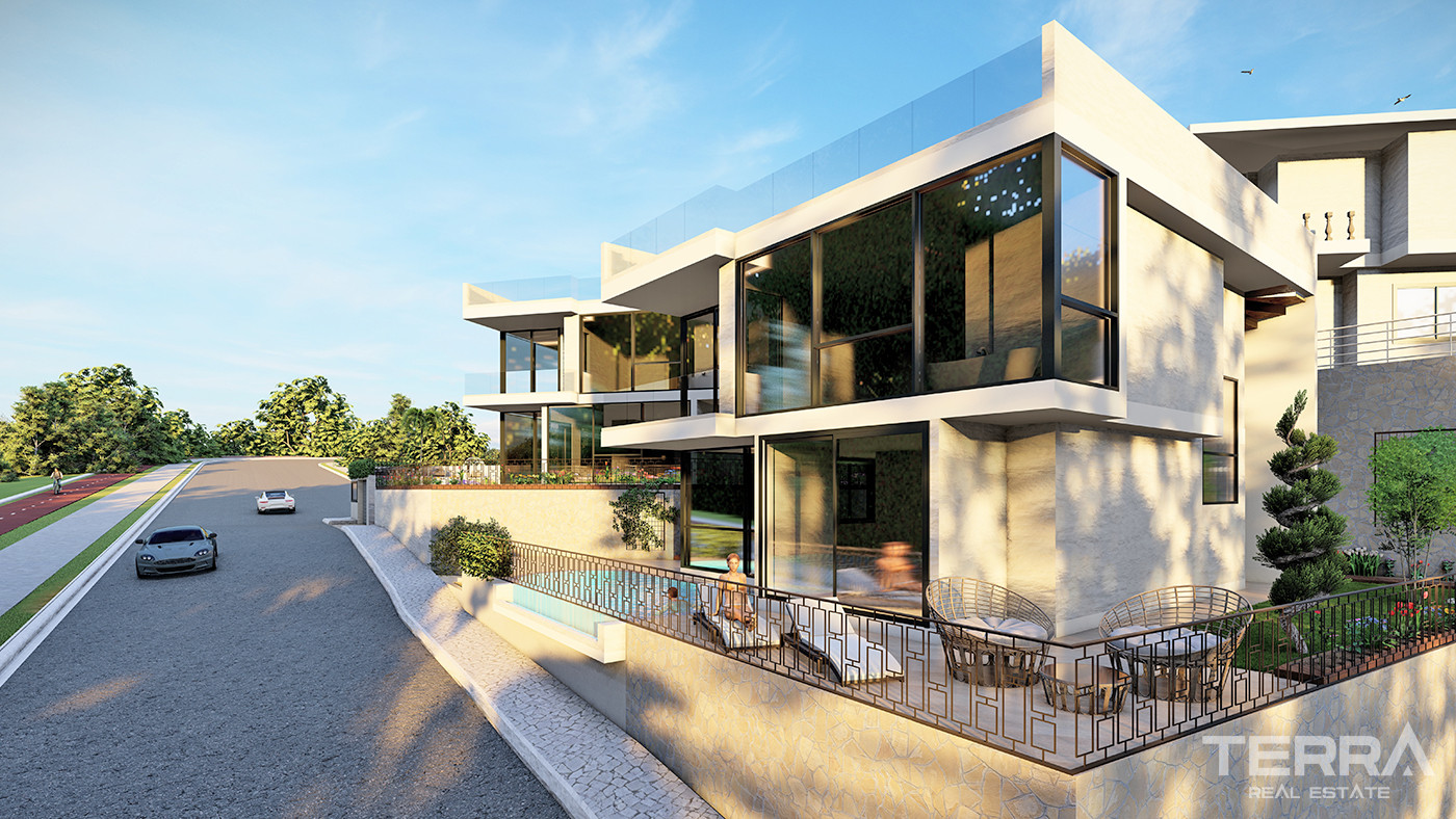 Panoramic Sea View Detached House in Alanya Tepe With Private Pool - 55642