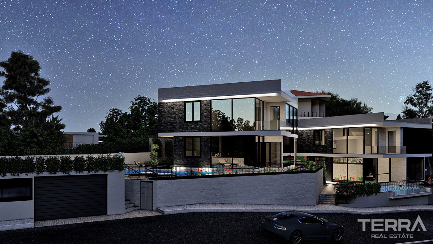 Panoramic Sea View Detached House in Alanya Tepe With Private Pool - 55644