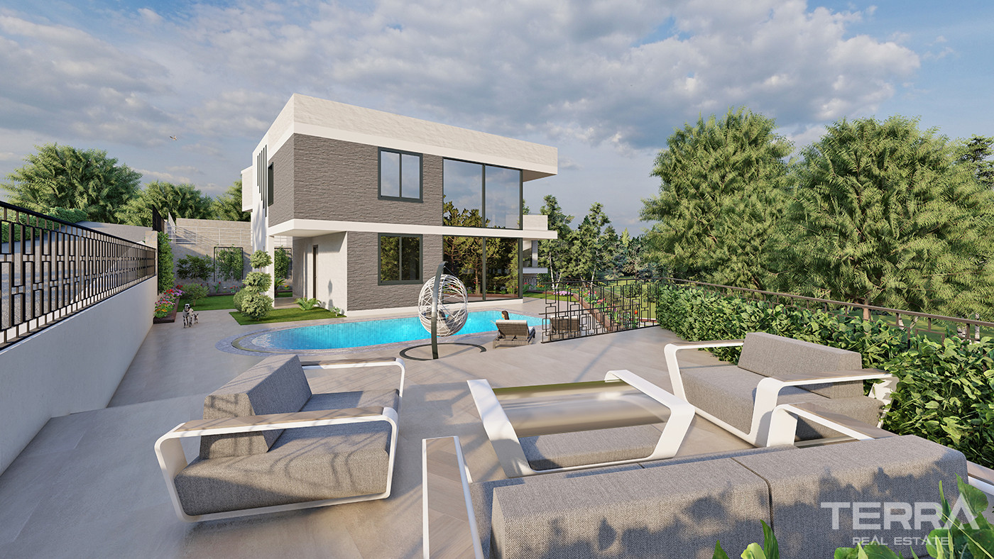 Panoramic Sea View Detached House in Alanya Tepe With Private Pool - 55645