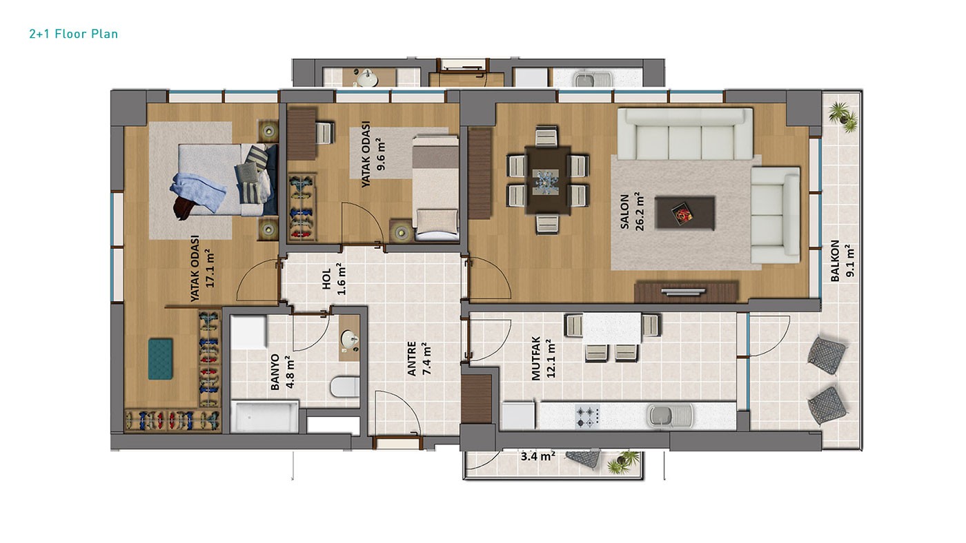 Istanbul New Apartments for Sale with Sea and Island Views in Kartal - 32117