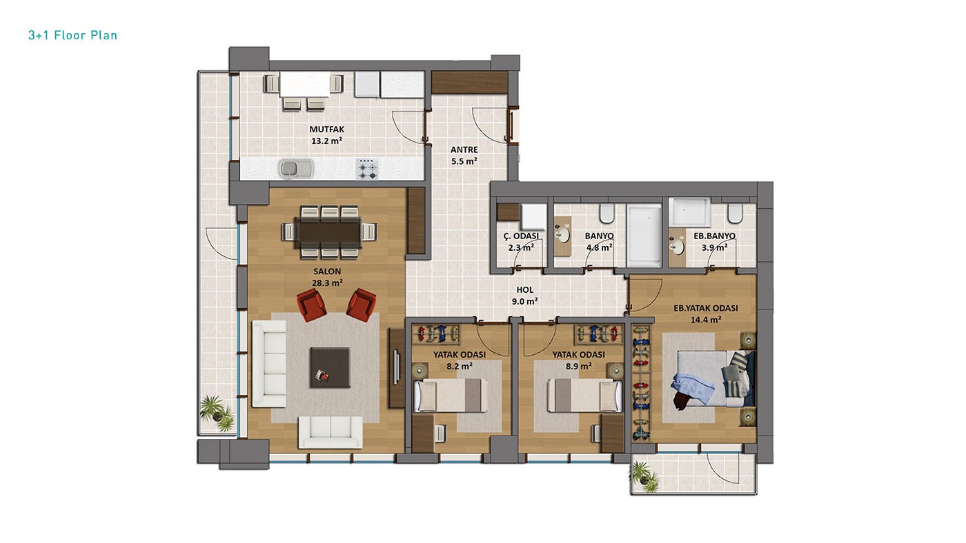 Istanbul New Apartments for Sale with Sea and Island Views in Kartal - 32121