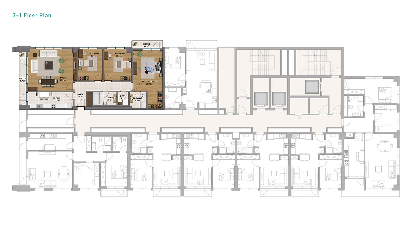 Istanbul New Apartments for Sale with Sea and Island Views in Kartal - 32123