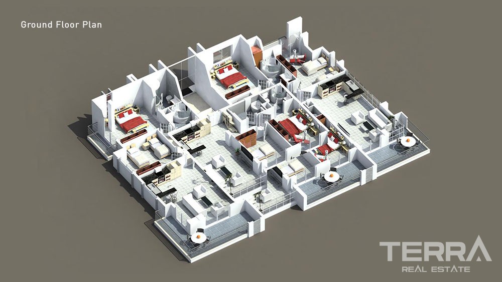 Fully Furnished 2 Bedroom Apartments in Central Location of Oba Alanya - 32333