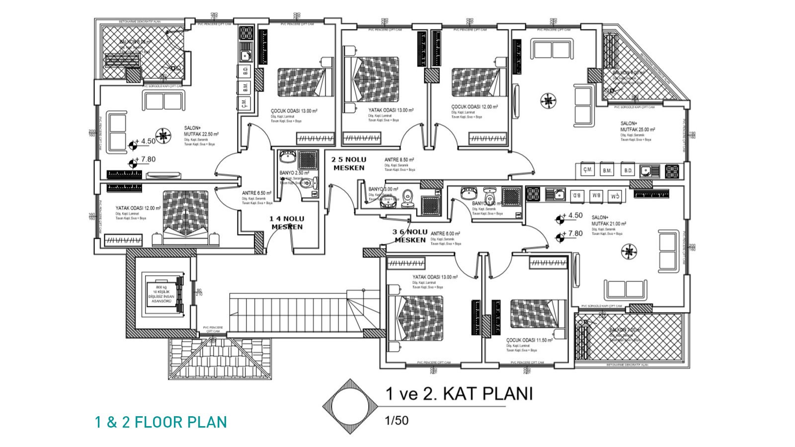 Quality Apartments Only 400 m to the Beach in Mahmutlar Alanya - 32400