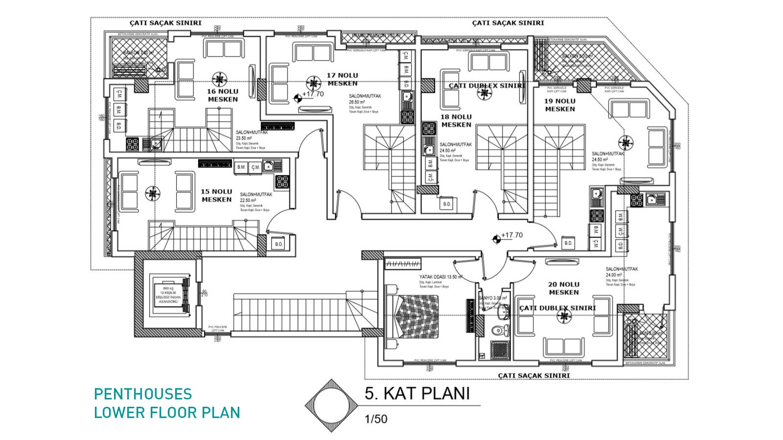 Quality Apartments Only 400 m to the Beach in Mahmutlar Alanya - 32401