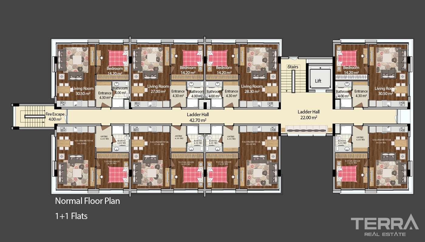 1 Bedroom Apartments for Sale in Antalya, Park Mira Residence - 32983