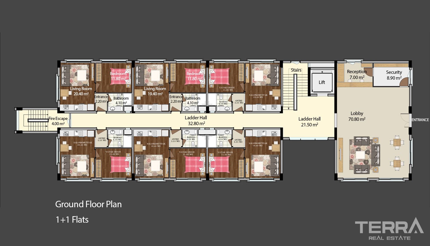 1 Bedroom Apartments for Sale in Antalya, Park Mira Residence - 32988