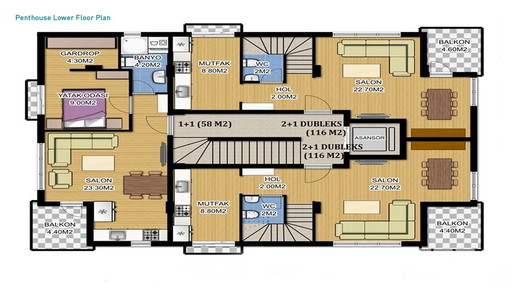Key-ready Apartments in Antalya Konyaaltı near All Amenities - 33275