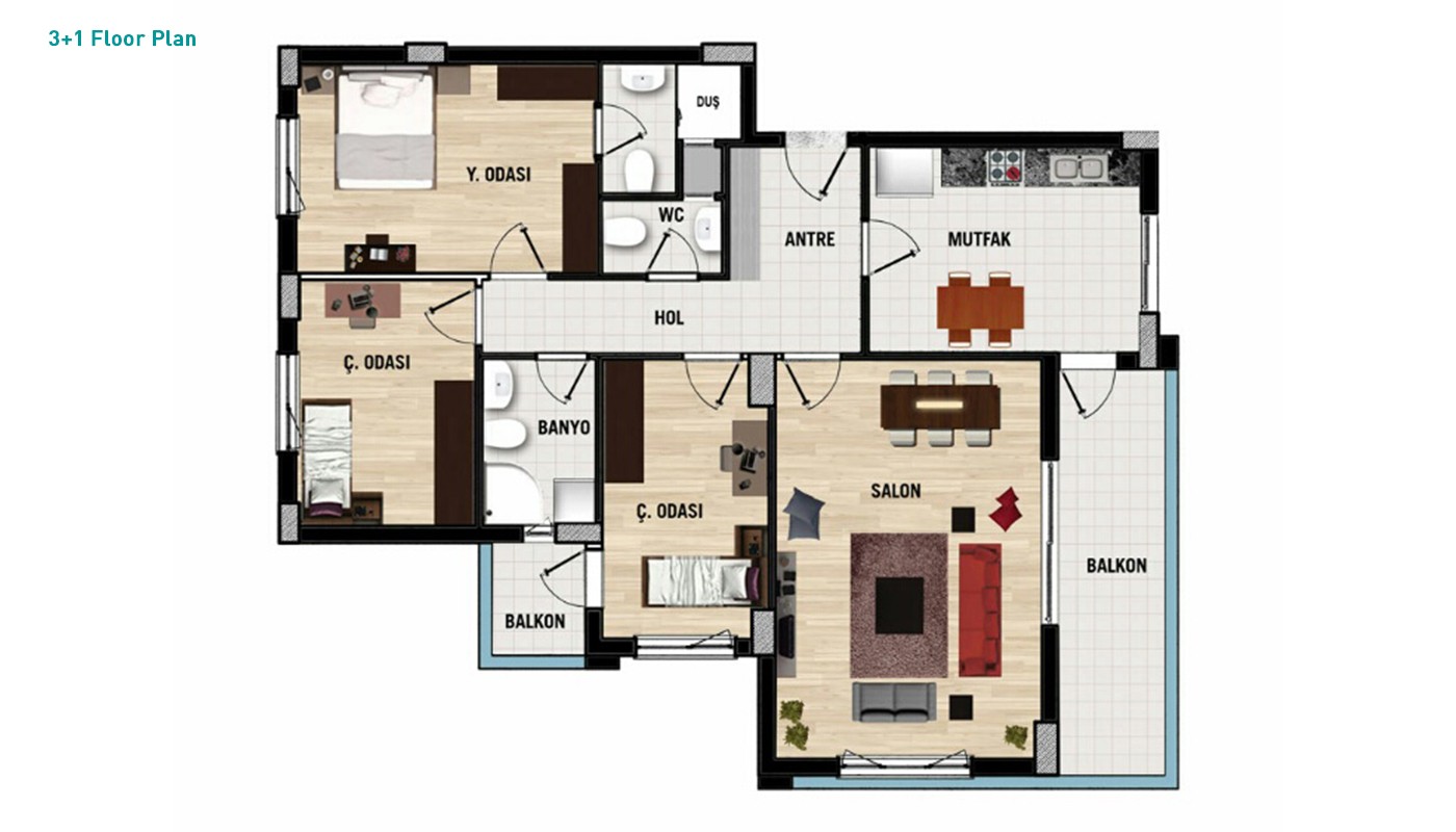 New Flats Located in Antalya Döşemealtı with Affordable Prices - 34272