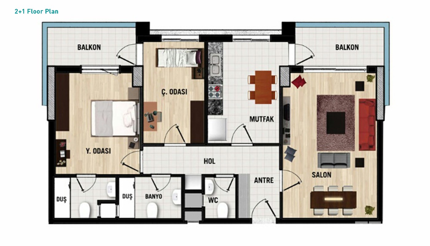 New Flats Located in Antalya Döşemealtı with Affordable Prices - 34273