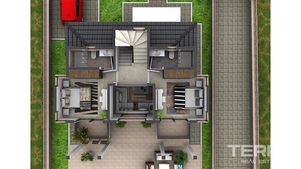 New Villa with Spacious Interiors and Private Pool in Fethiye Ovacık - 35138
