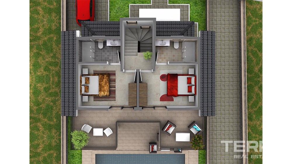 New Villa with Spacious Interiors and Private Pool in Fethiye Ovacık - 35144