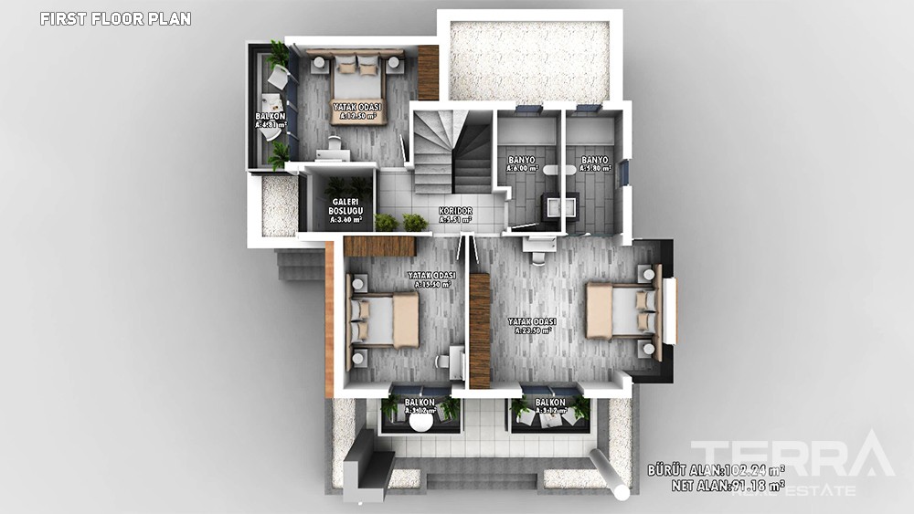 Maison Luxueuse Avec Piscine Privée à Vendre à Fethiye Çaliş - 35610