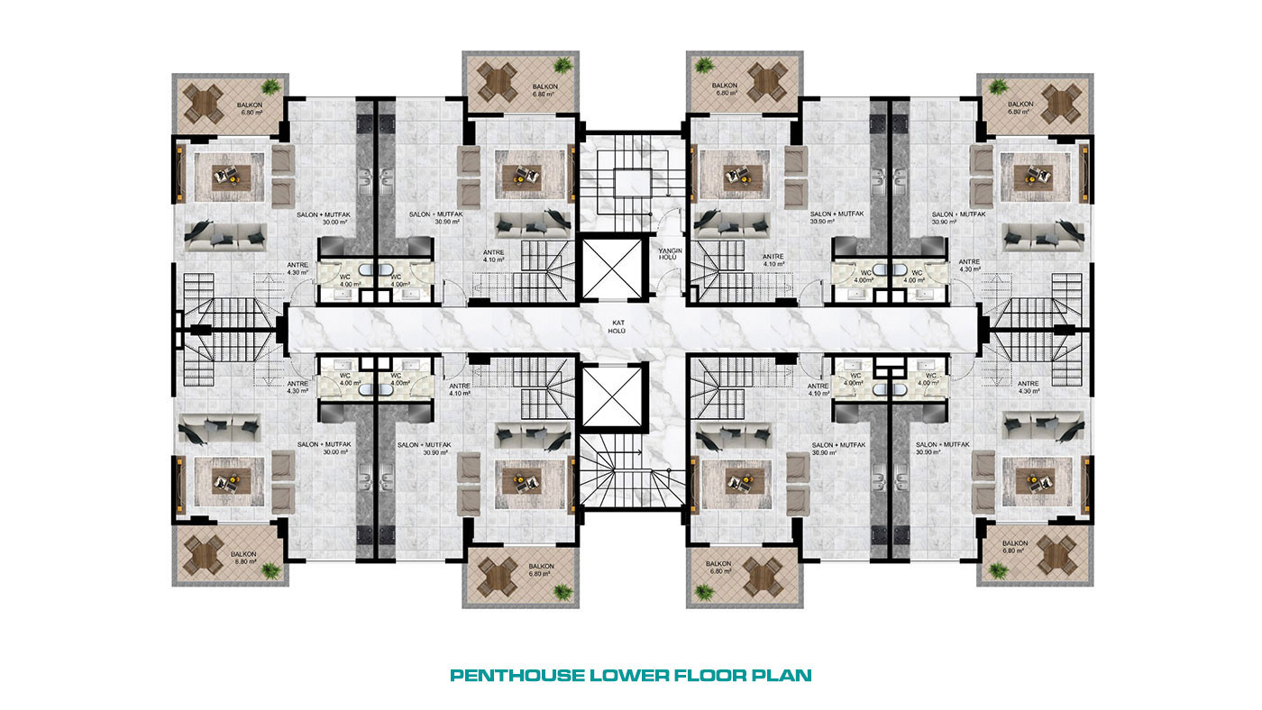 Appartements Abordables Proches de la Plage à Alanya Mahmutlar - 62431