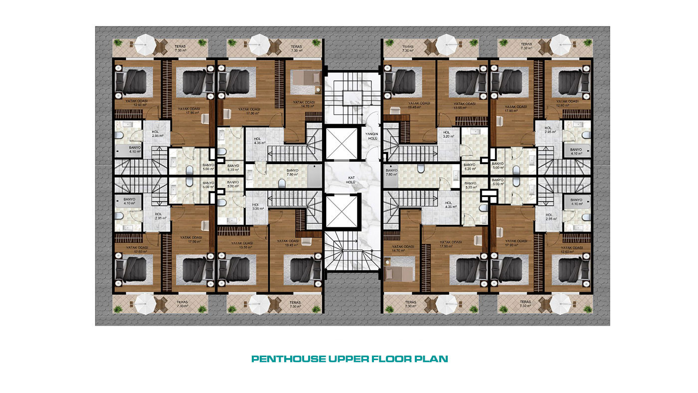 Appartements Abordables Proches de la Plage à Alanya Mahmutlar - 62432