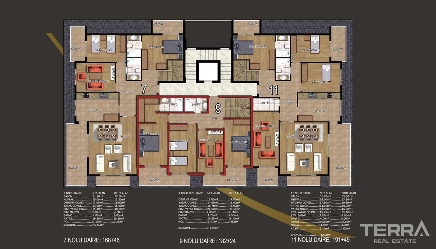 New Family Apartments at Bargain Prices in Alanya Cikcilli - 36652