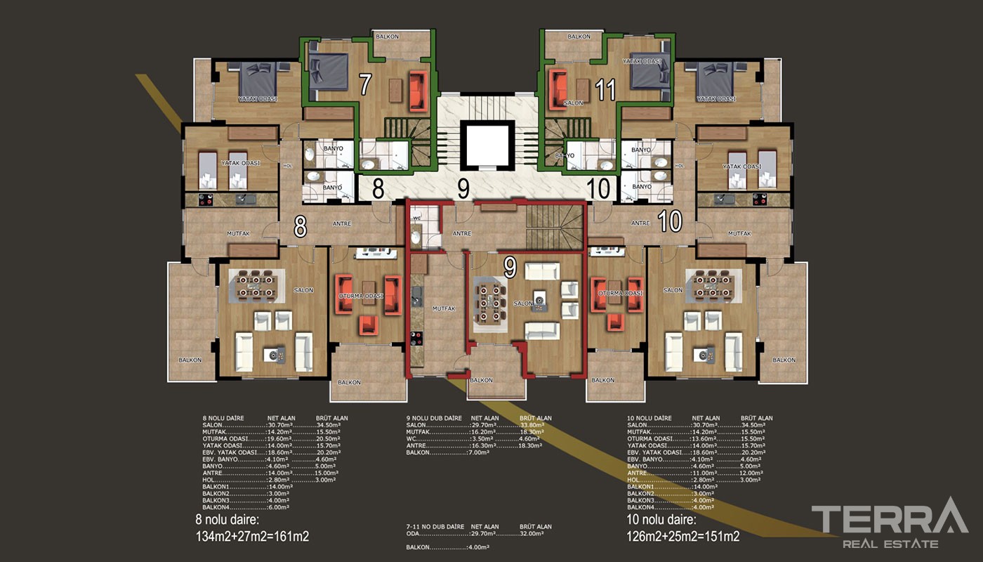 New Family Apartments at Bargain Prices in Alanya Cikcilli - 36655