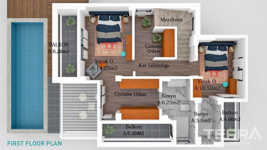 Luxury Villas With Private Swimming Pool İn Fethiye Town - 37255