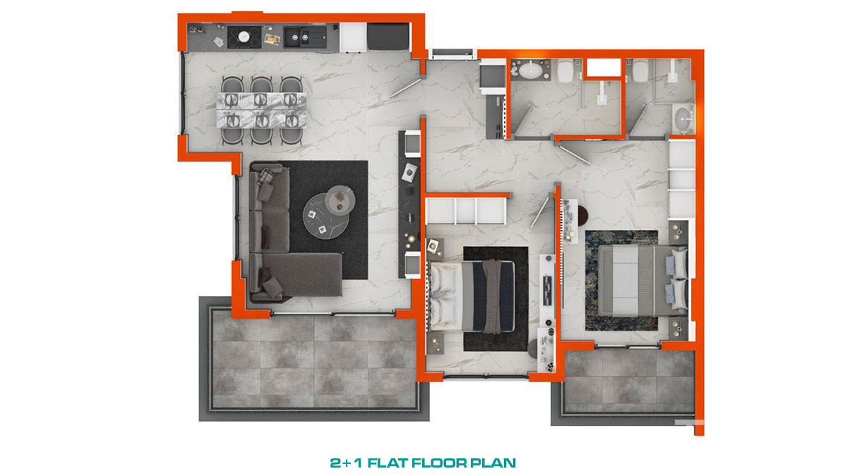Appartements de Luxe Dans Une Résidence Neuve Avec Piscines à Alanya - 48959