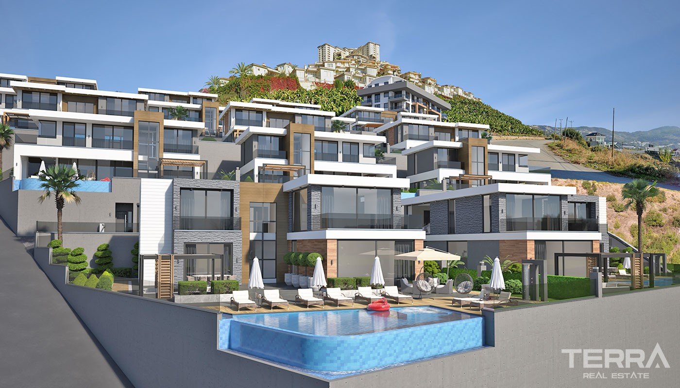 Sea and Castle View Luxury Villas With Private Pool in Kargıcak Alanya