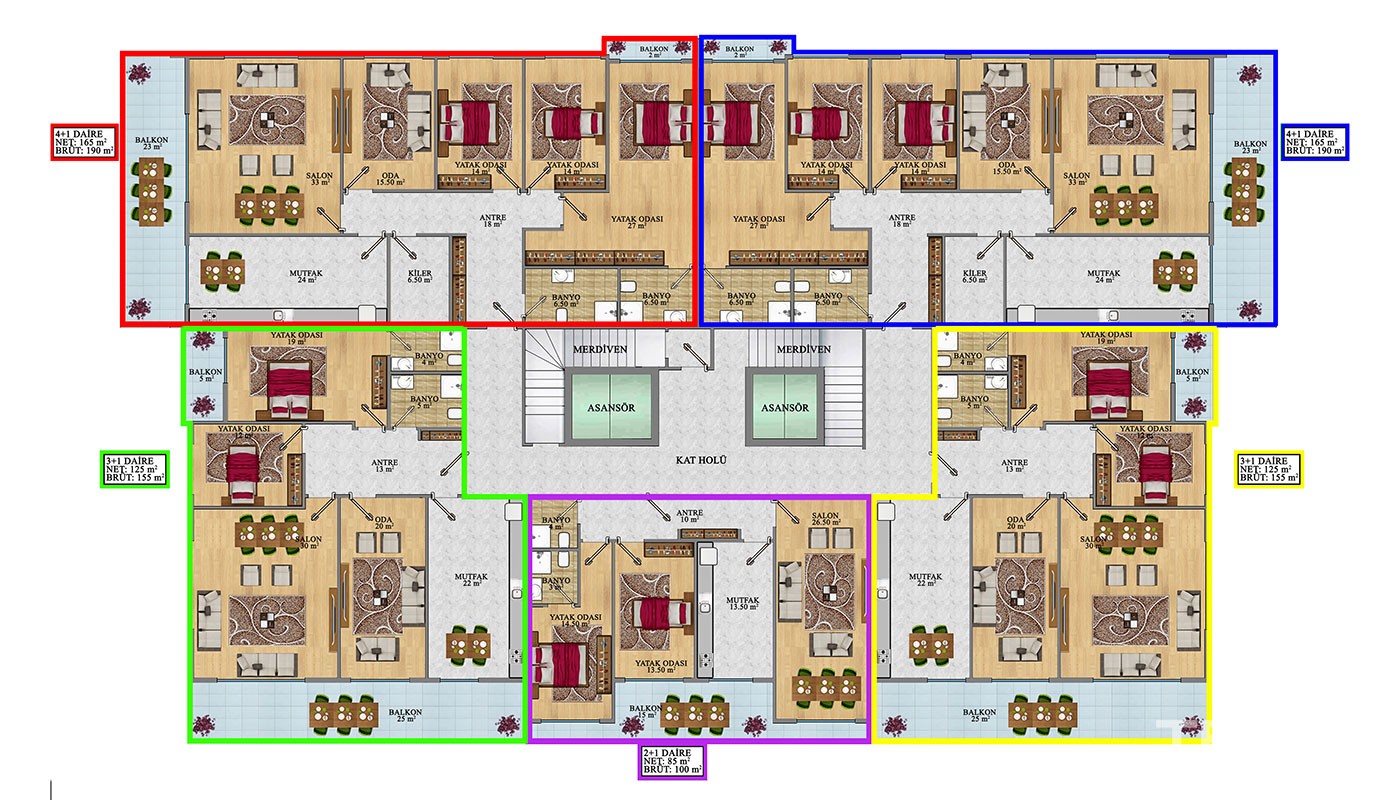 Modern Apartments With Separate Kitchen Close to Amenities in Alanya - 38454