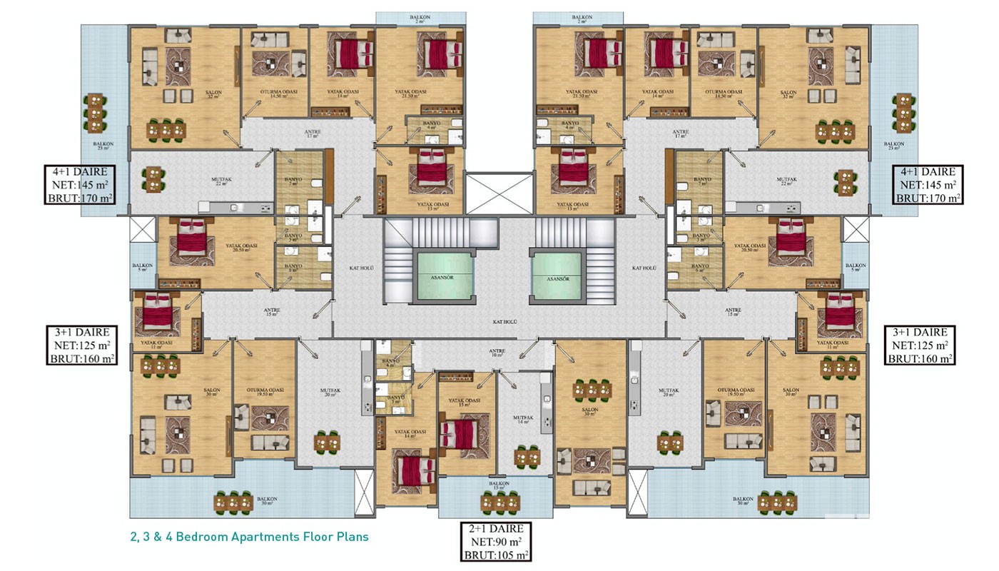 Newly Completed Apartments With Sea and Mountain View in Mahmutlar - 37536