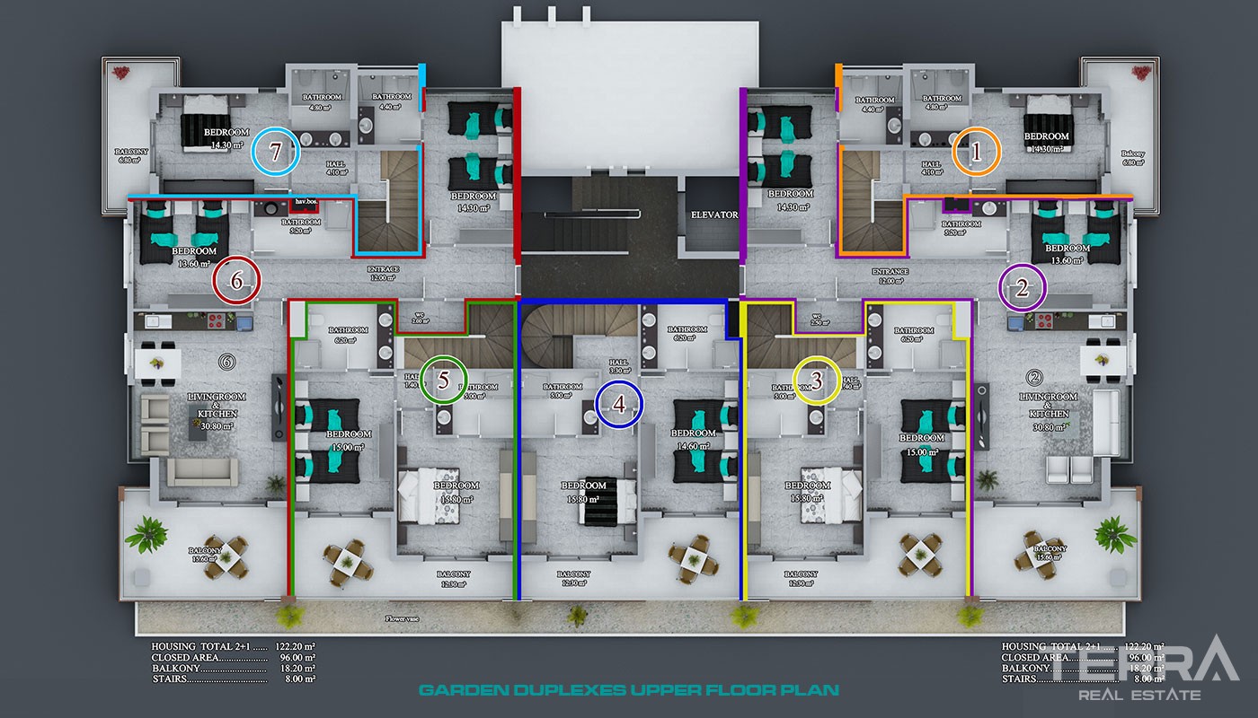 Cozy Residential Complex With Sea View Apartments in Alanya Kestel - 38054