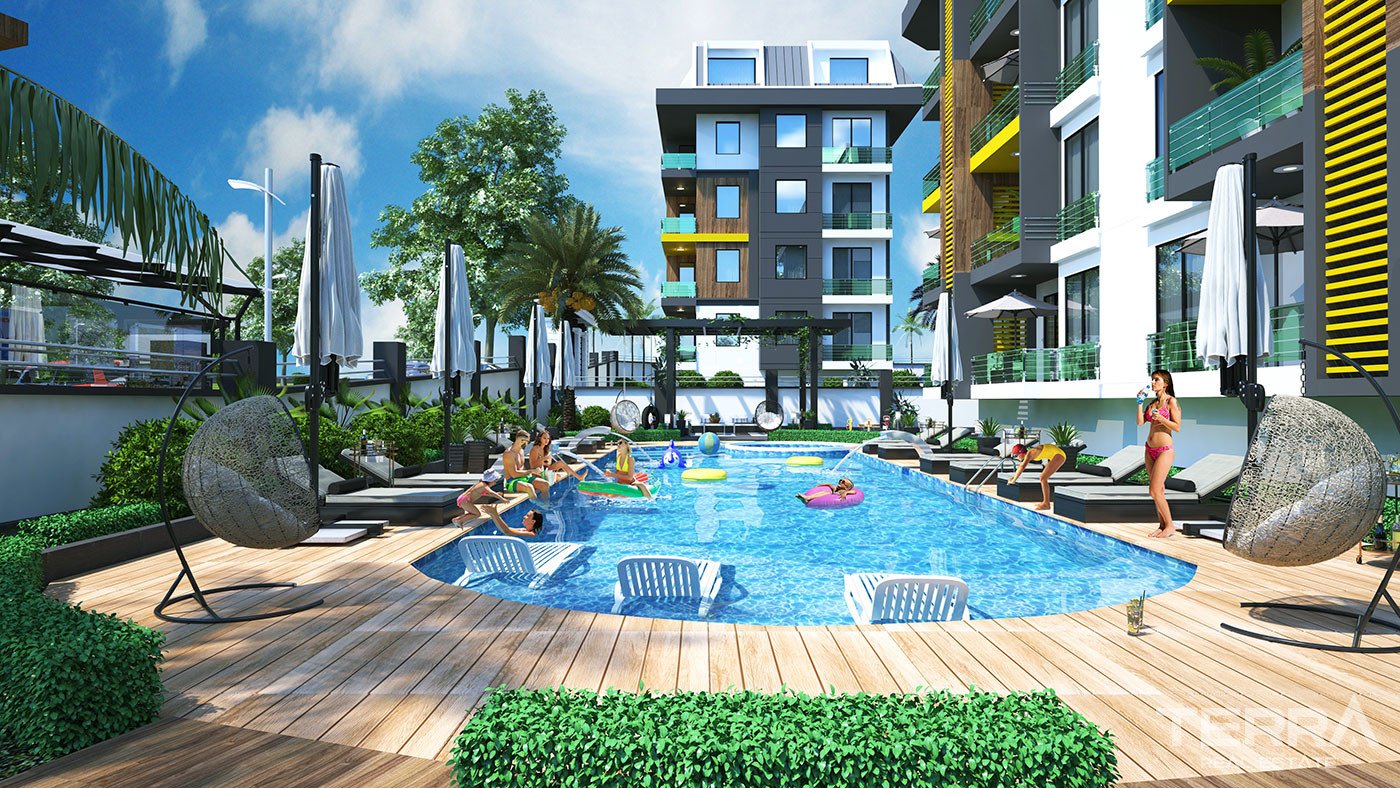 Neue Apartments in Strandnähe in der beliebten Gegend in Alanya-Kestel