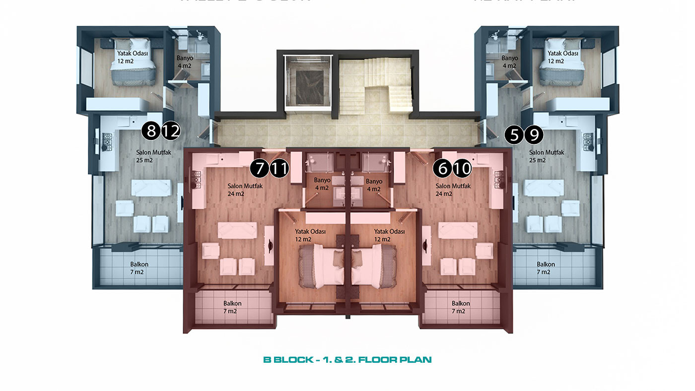 Modern Apartments With Various Social Facilities in Alanya Kestel - 52627