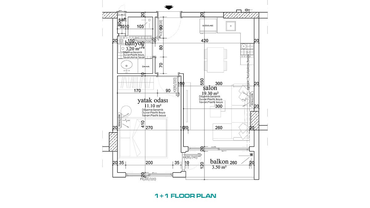 Appartements de Qualité à 700 m de la Plage de Mahmutlar à Alanya - 47578