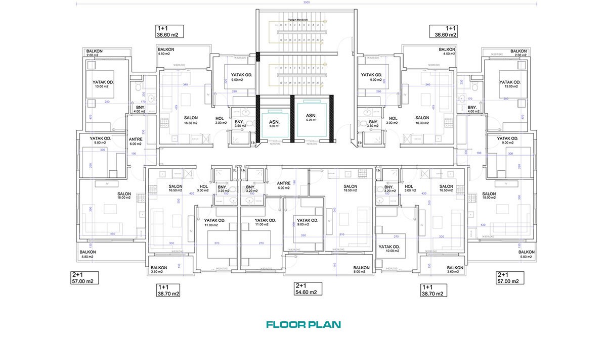 Appartements de Qualité à 700 m de la Plage de Mahmutlar à Alanya - 47637
