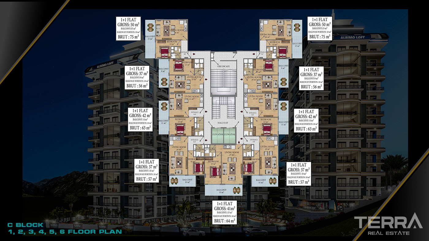 Remarquable Property With One and Two-Bedroom Apartments in Mahmutlar - 38961