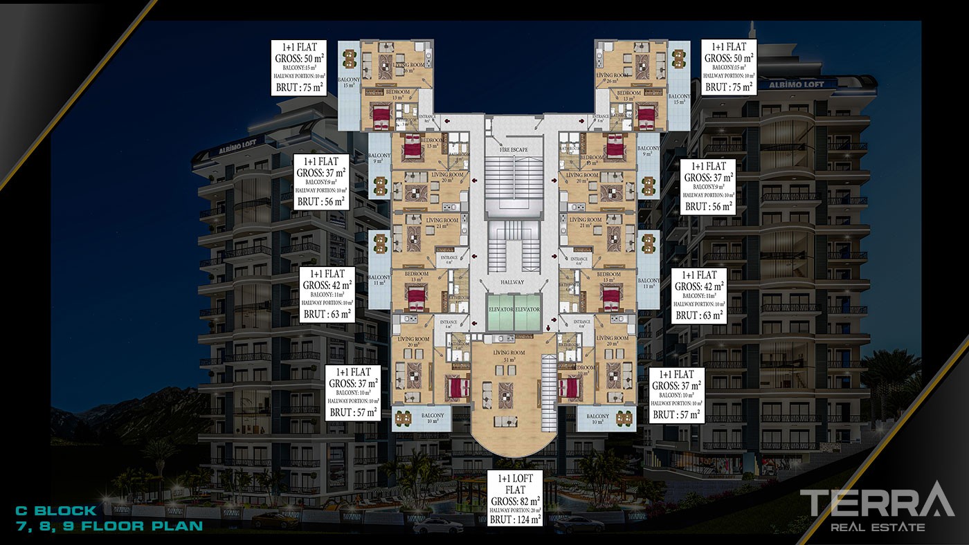 Remarquable Property With One and Two-Bedroom Apartments in Mahmutlar - 38962