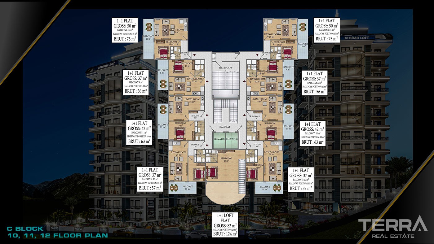 Remarquable Property With One and Two-Bedroom Apartments in Mahmutlar - 38963