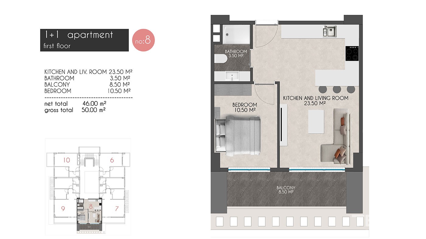 Appartements Modernes Dans la Résidence à 150 m de la Mer à Kestel - 39446
