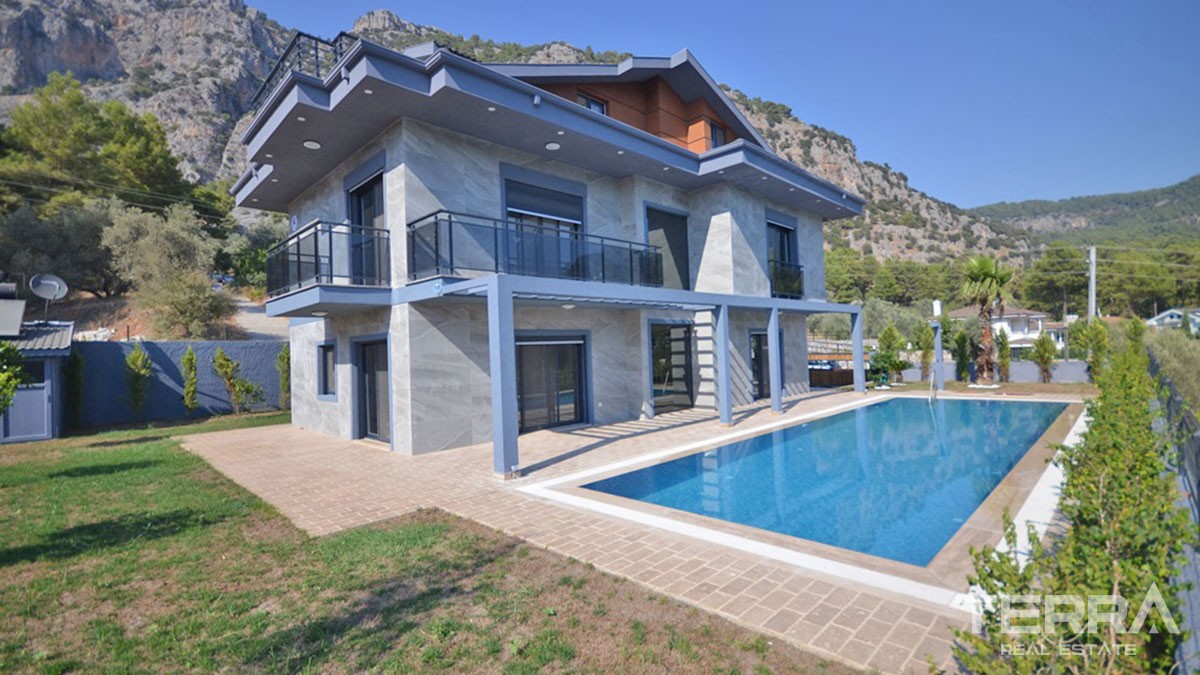 High Quality Sea and Mountain View Detached Villa For Sale in Fethiye