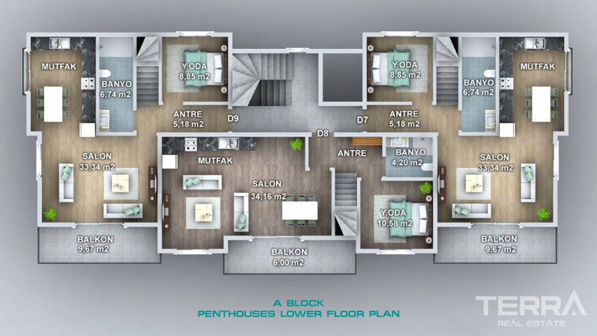 2 bedrooms Apartments Close to Shopping Areas in Fethiye Taşyaka - 40081
