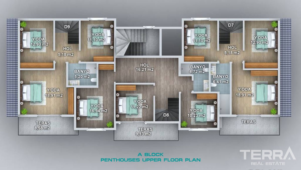 2 bedrooms Apartments Close to Shopping Areas in Fethiye Taşyaka - 40082