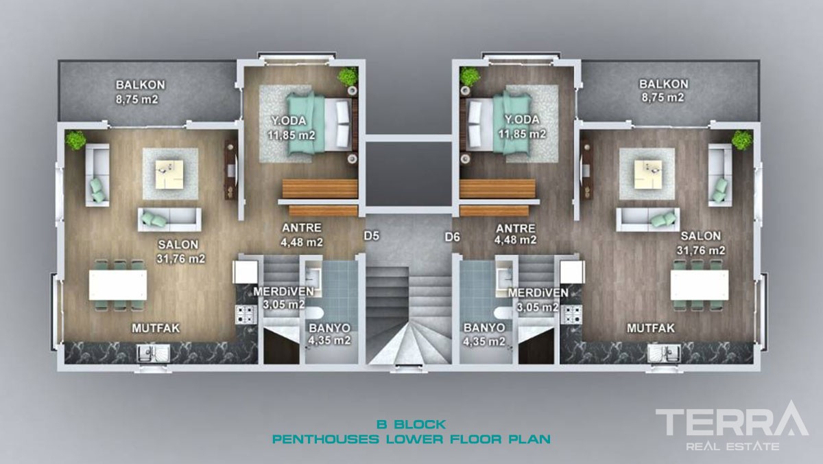 2 bedrooms Apartments Close to Shopping Areas in Fethiye Taşyaka - 40085