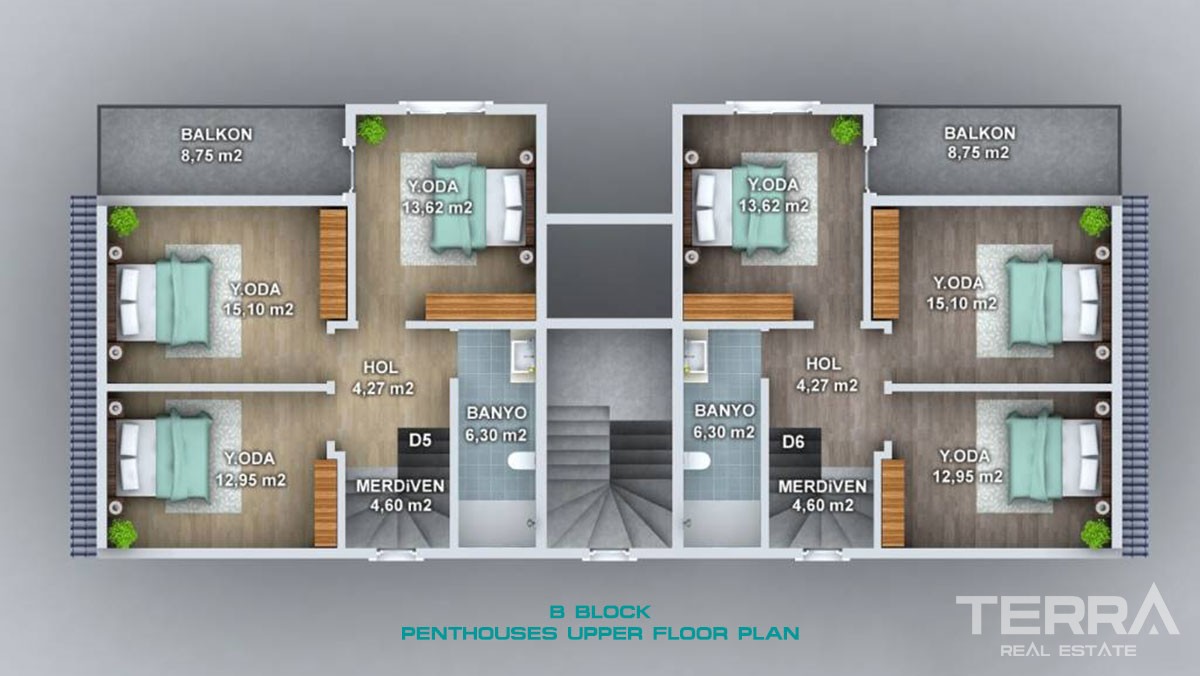 2 bedrooms Apartments Close to Shopping Areas in Fethiye Taşyaka - 40086