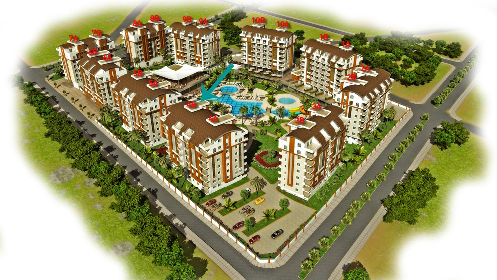 Hörnlägenhet med 1 sovrum till salu i Orion City Avsallar Alanya - 145